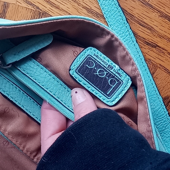 B.o.c. teal tiffany blue crossbody satchel handbag EUC Easter color - Picture 4 of 6
